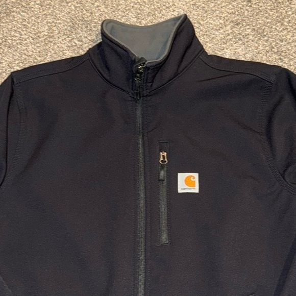 Carhartt Men’s Black Zip Up Rain Defender Jacket W/ Front Zipper Pockets - Picture 2 of 10